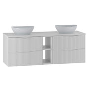 Meuble double vasque 140cm 2 niches Tao Blanc