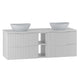 Meuble double vasque 140cm 2 niches Tao Blanc