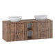 Meuble double vasque 140cm 2 niches Tao Bois
