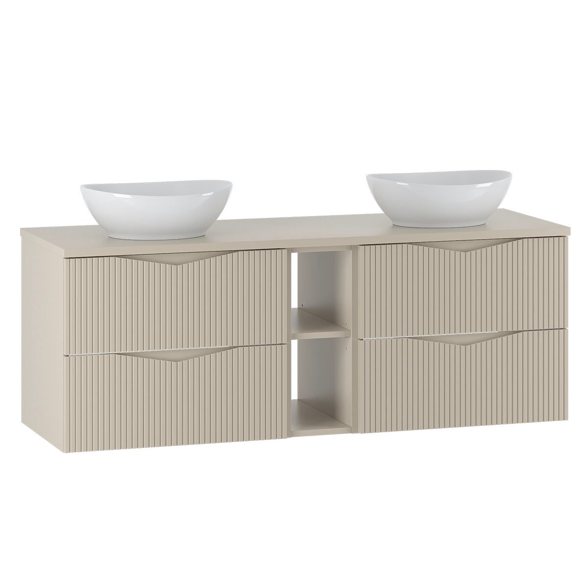 Meuble double vasque 140cm 2 niches Tao Cachemire