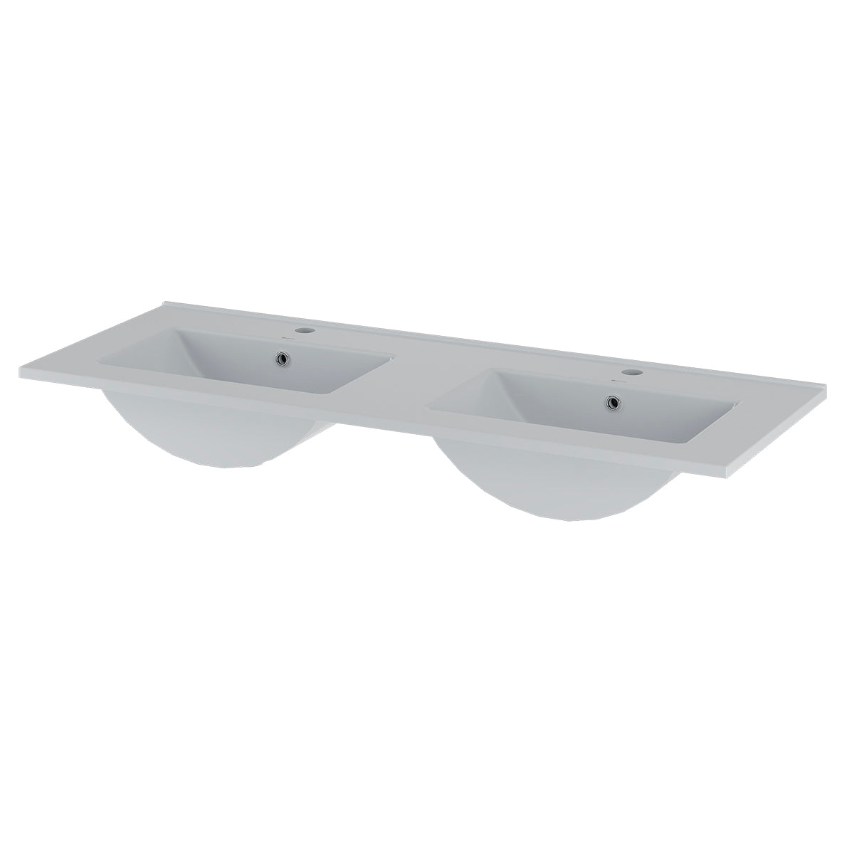 Ensemble meuble double vasque encastrée 120cm et colonne Tao Bois - vue 5