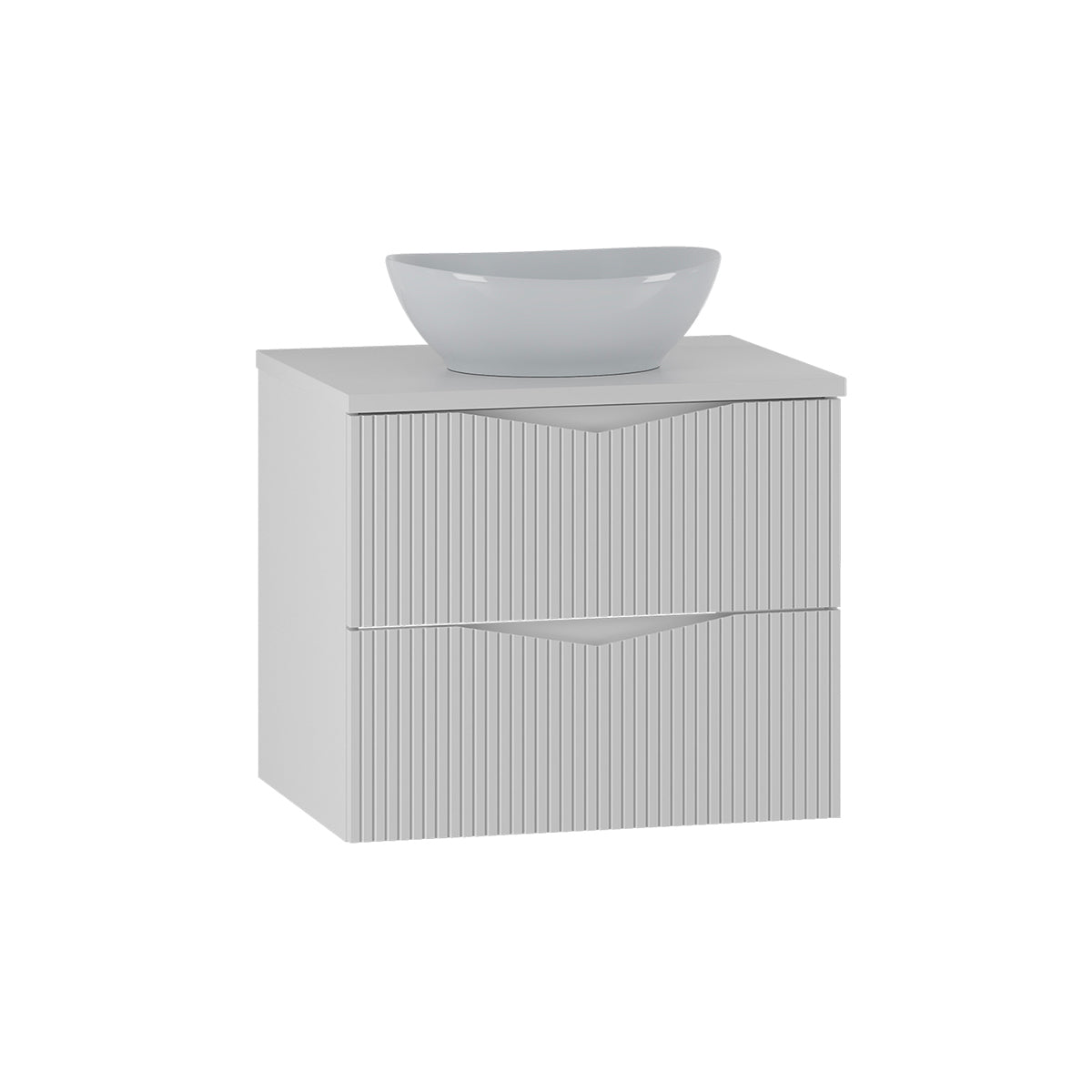 Ensemble meuble simple vasque 60cm et colonne Tao Blanc - vue 3