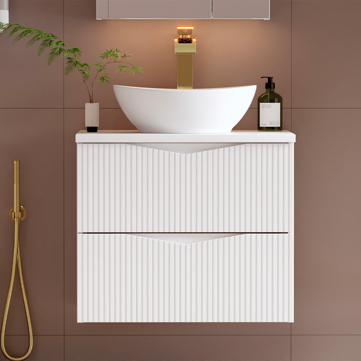 Meuble simple vasque 60cm Tao Blanc - vue 4