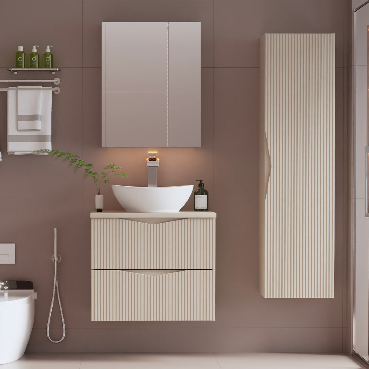 Meuble simple vasque 60cm Tao Cachemire - vue 6