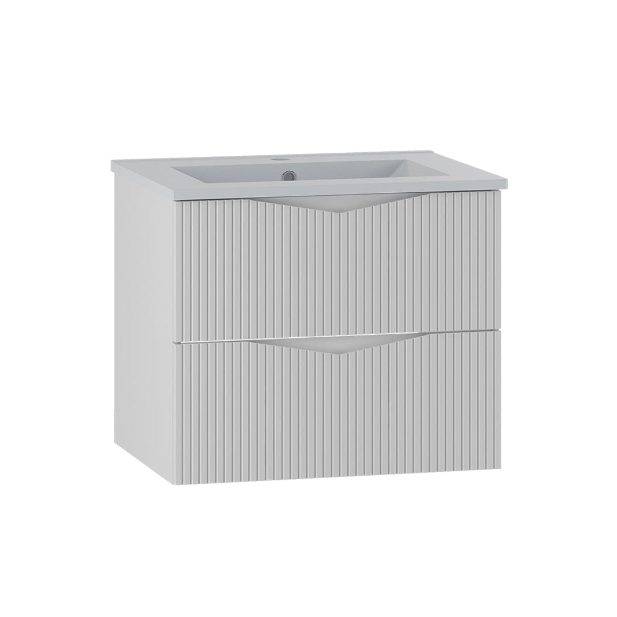 Meuble simple vasque encastrée 60cm Tao Blanc