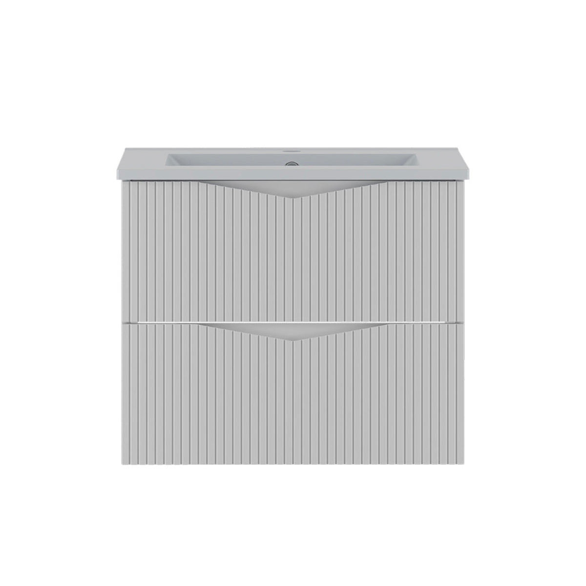 Meuble simple vasque encastrée 60cm Tao Blanc - vue 2
