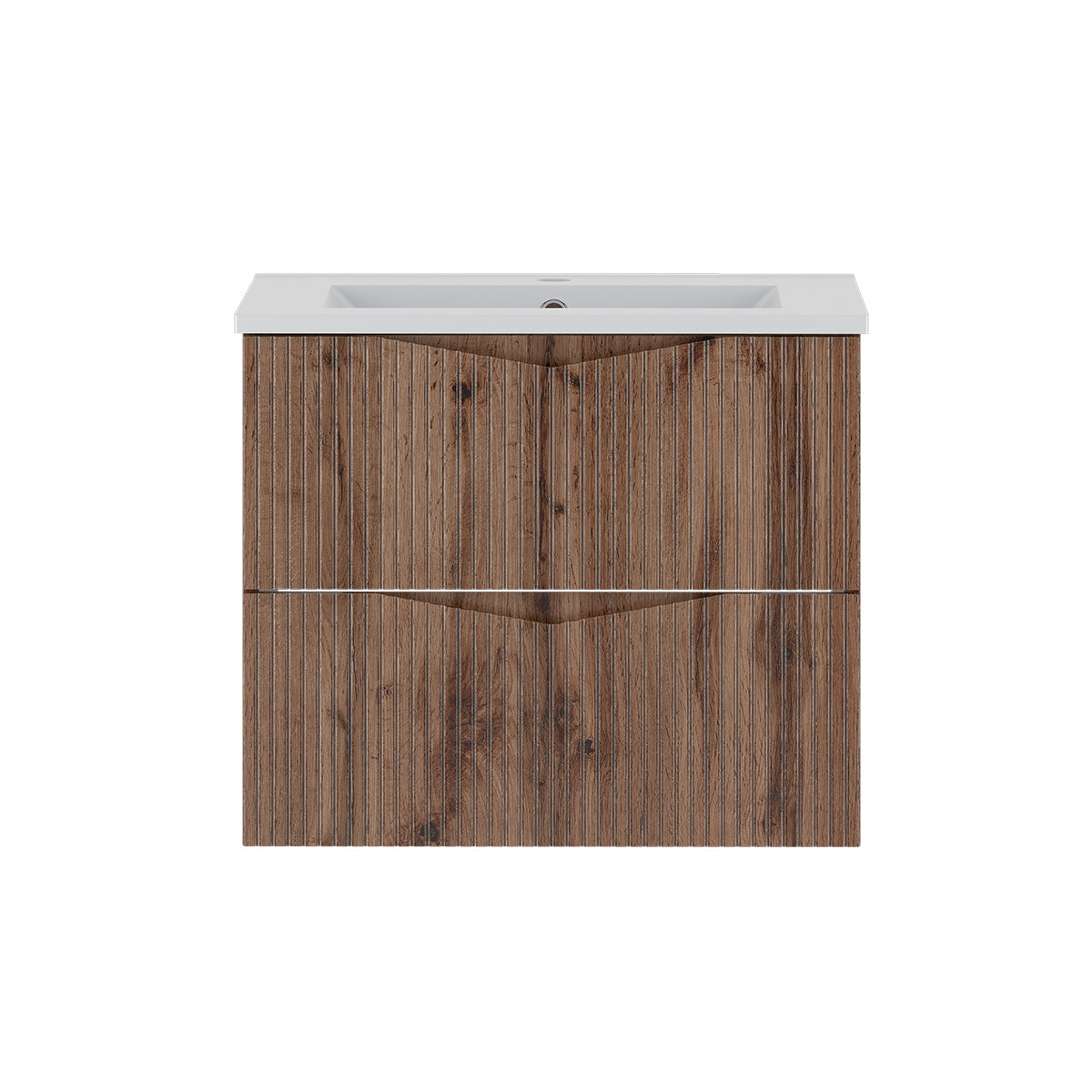 Meuble simple vasque encastrée 60cm Tao Bois - vue 2