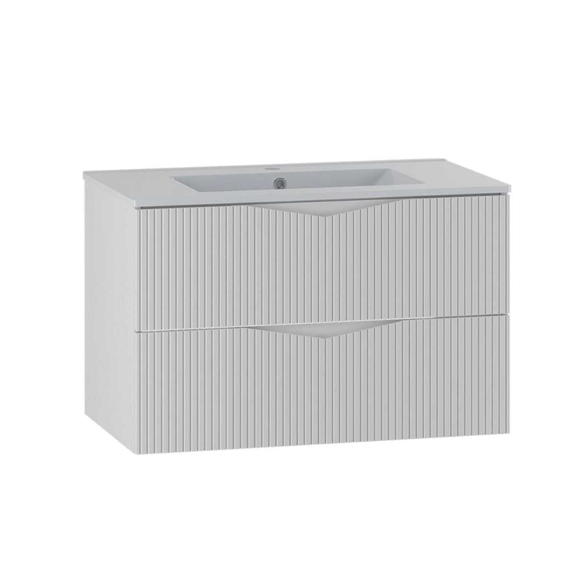 Meuble simple vasque encastrée 80cm Tao Blanc