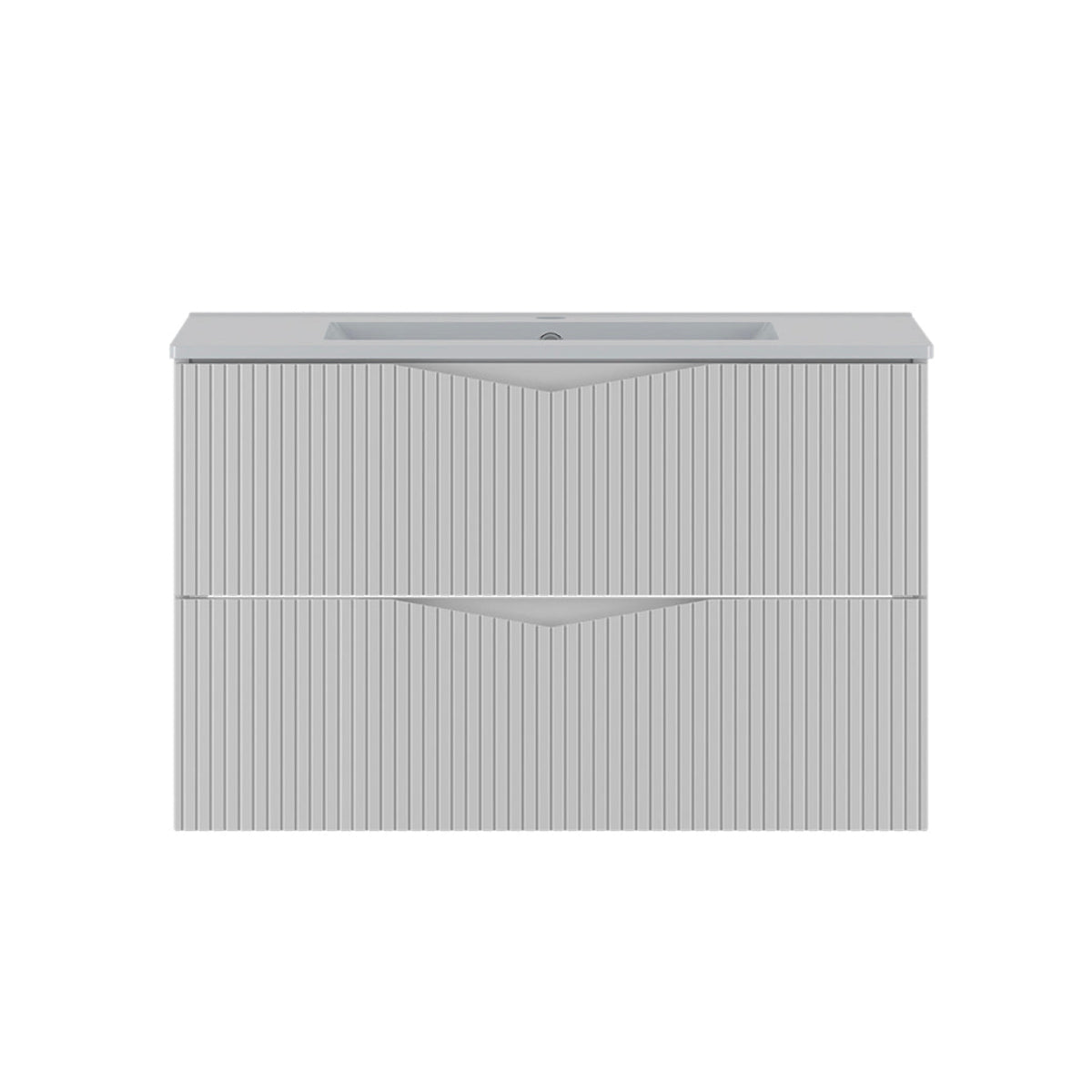 Meuble simple vasque encastrée 80cm Tao Blanc - vue 3
