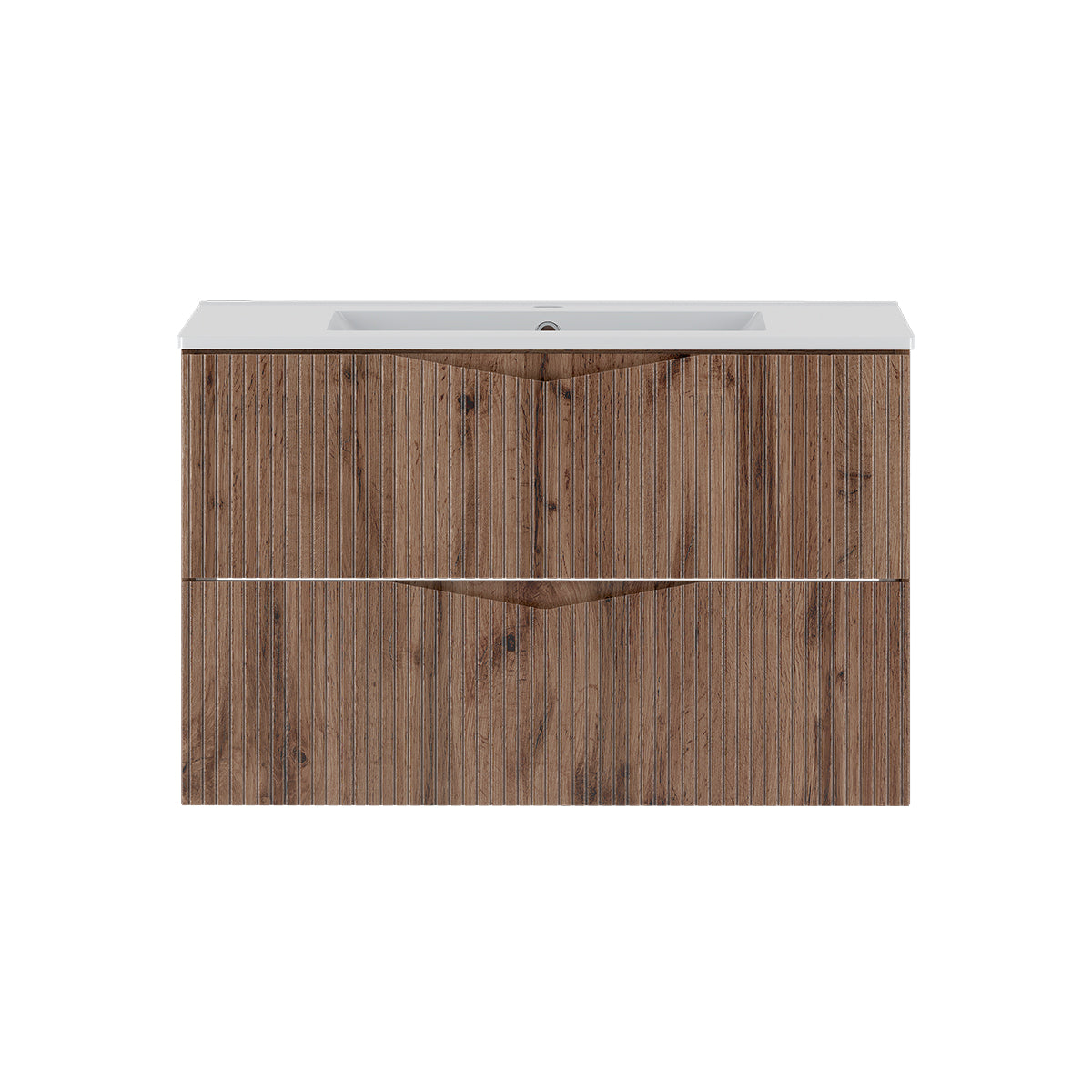 Meuble simple vasque encastrée 80cm Tao Bois - vue 2