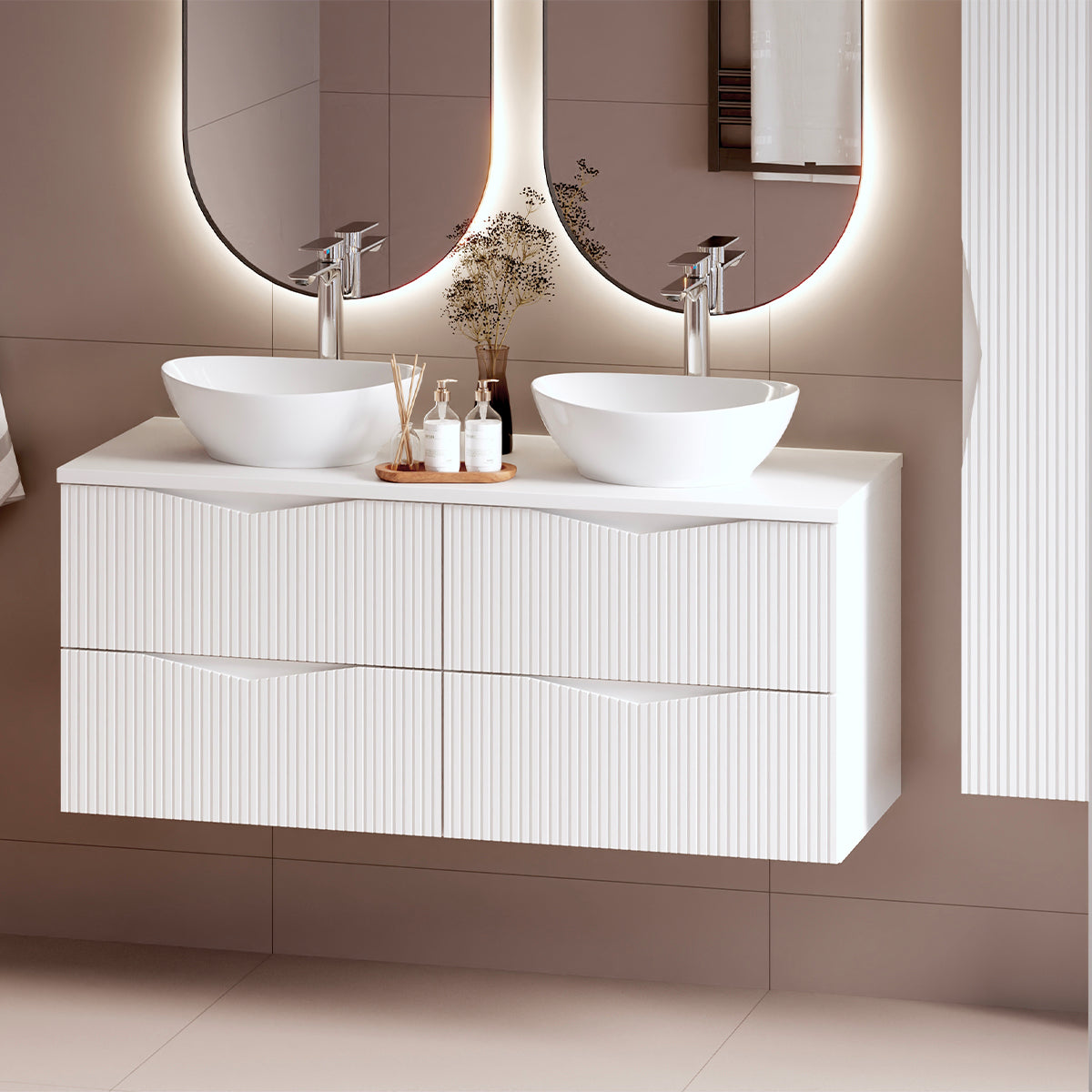 Meuble sous-vasque 120cm Tao Blanc - vue 6