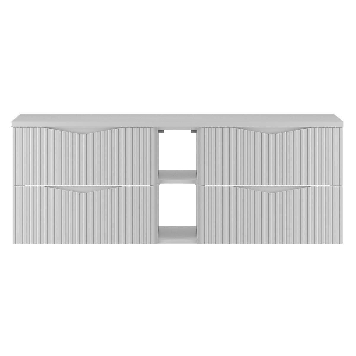 Meuble sous-vasque 140cm 2 niches plan de toilette Tao Blanc - vue 2