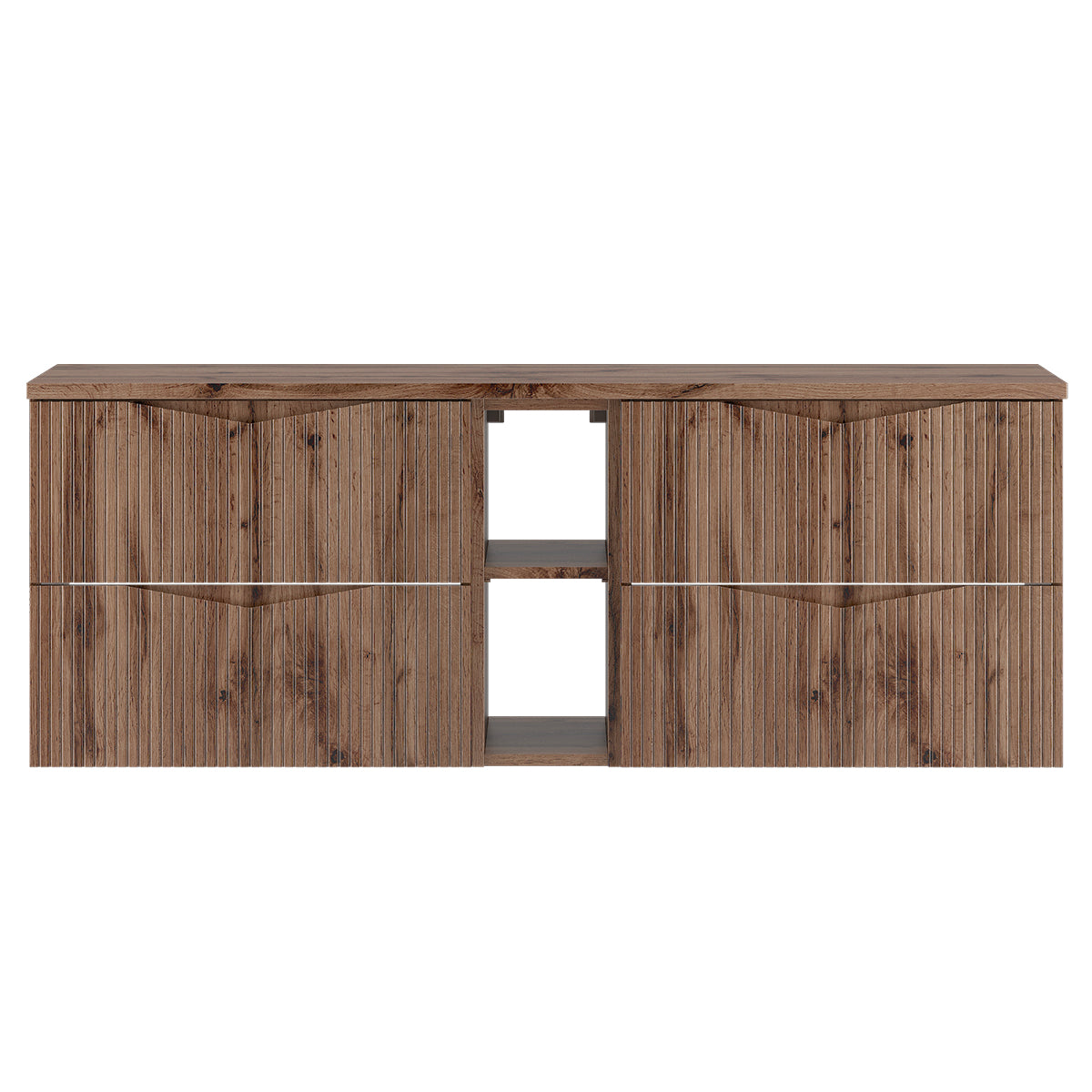 Meuble sous-vasque 140cm 2 niches plan de toilette Tao Bois - vue 2