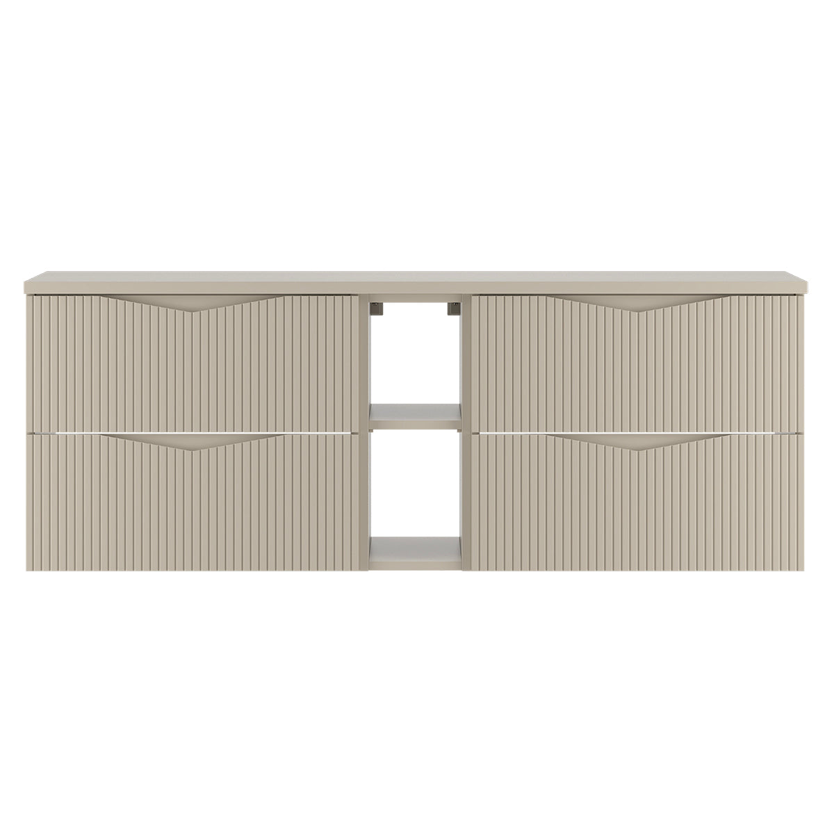 Meuble sous-vasque 140cm 2 niches plan de toilette Tao Cachemire - vue 2