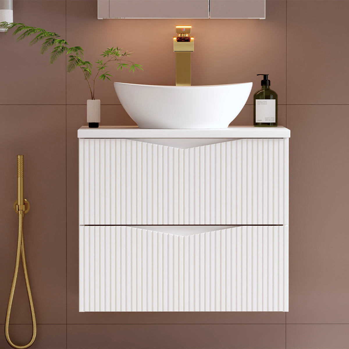 Meuble sous-vasque 60cm plan de toilette Tao Blanc - vue 4