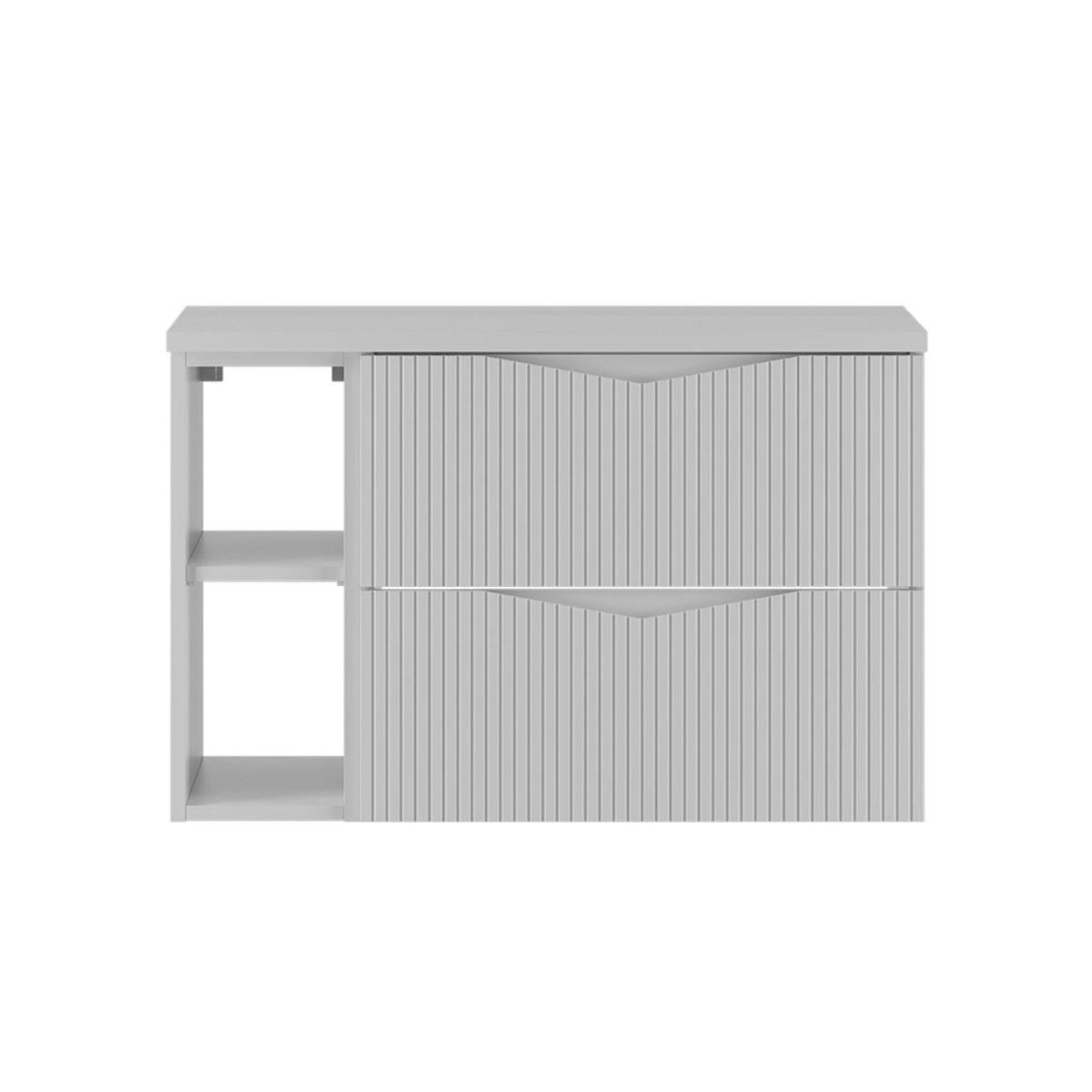 Meuble sous-vasque 80cm 2 niches plan de toilette Tao Blanc - vue 2