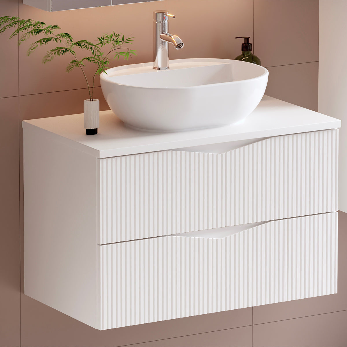 Meuble sous-vasque 80cm Tao Blanc - vue 4