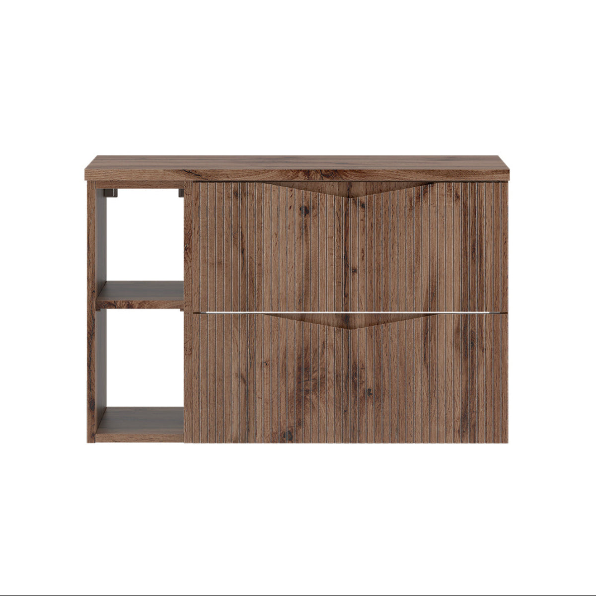 Meuble sous-vasque 80cm 2 niches plan de toilette Tao Bois - vue 2