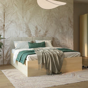 Lit 180x200 sommier et LED inclus Téana Bois et Beige - vue 2