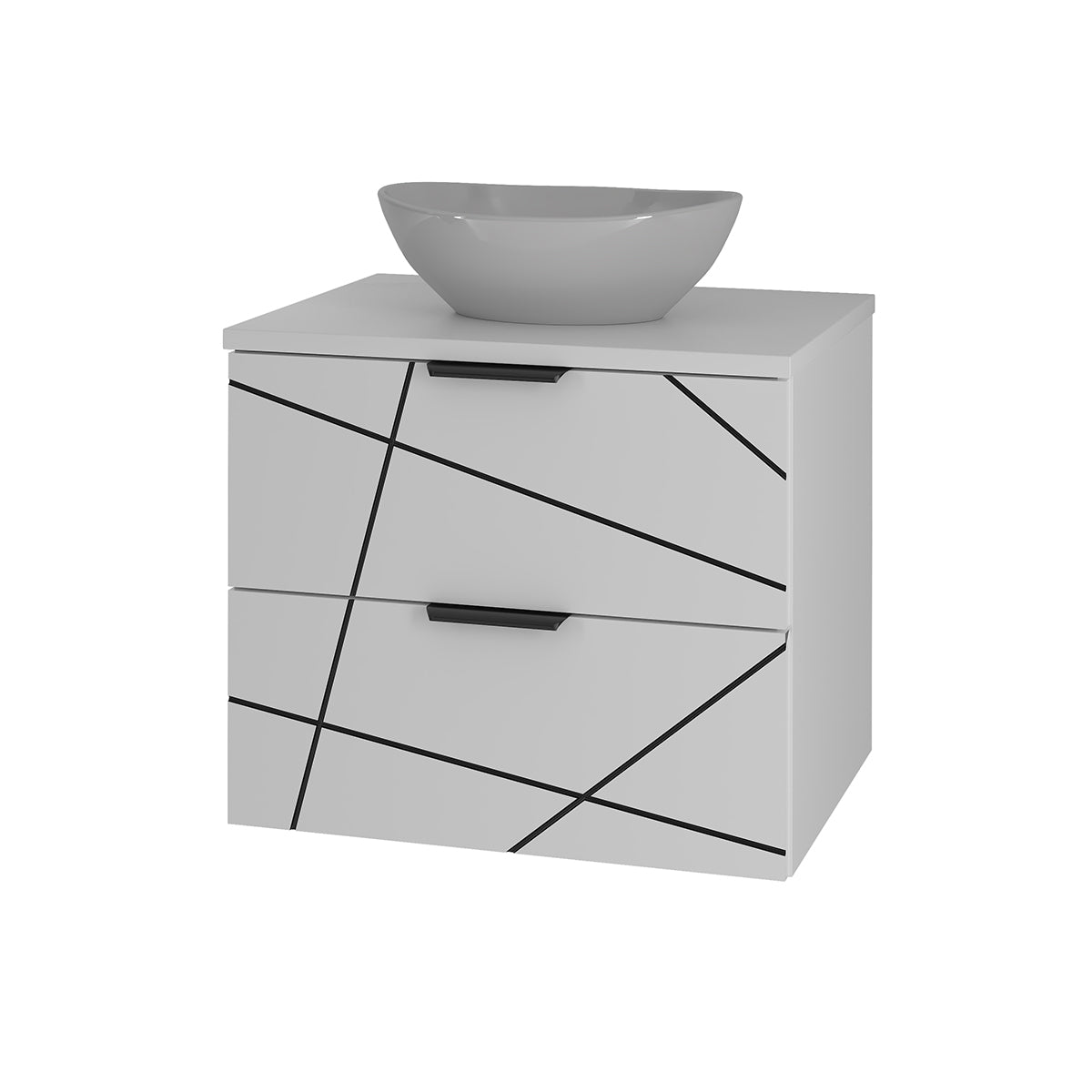 Meuble simple vasque 60cm Teren Blanc