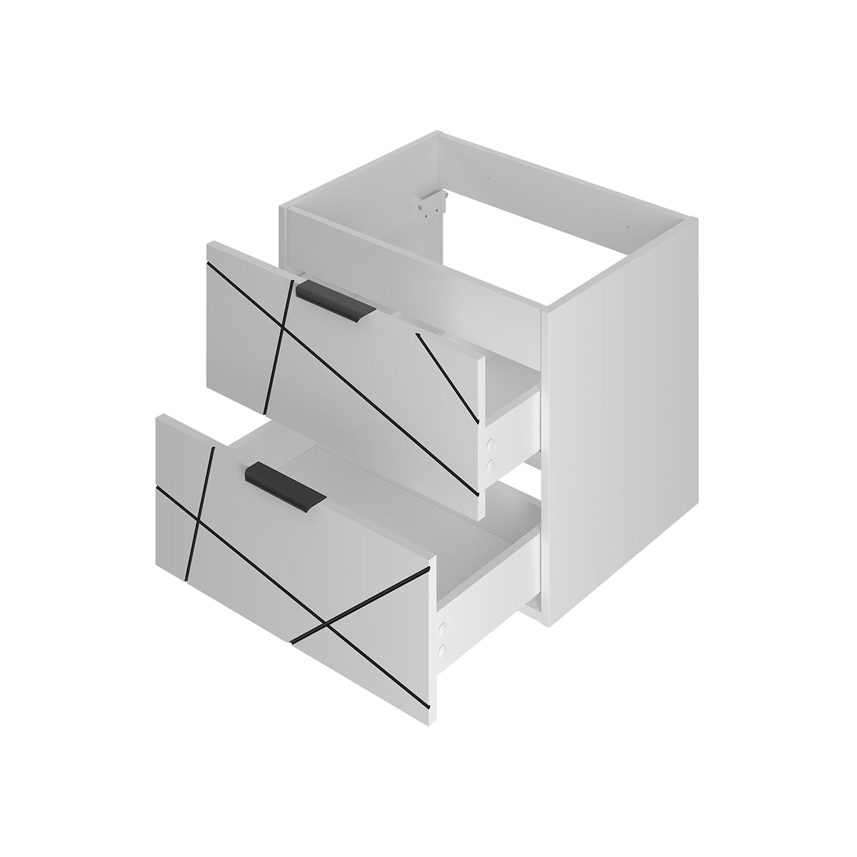Meuble simple vasque 60cm Teren Blanc - vue 2