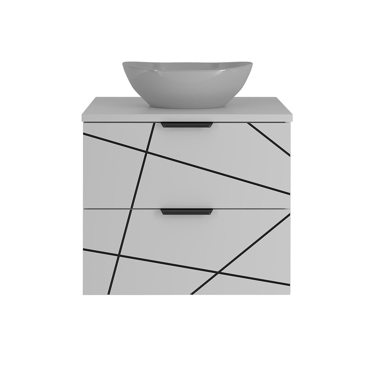 Meuble simple vasque 60cm Teren Blanc - vue 3