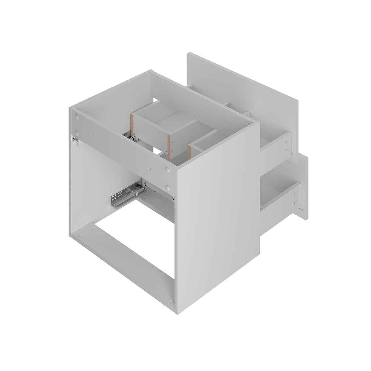 Meuble simple vasque 60cm Teren Blanc - vue 4