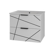 Meuble simple vasque encastrée 60cm Teren Blanc