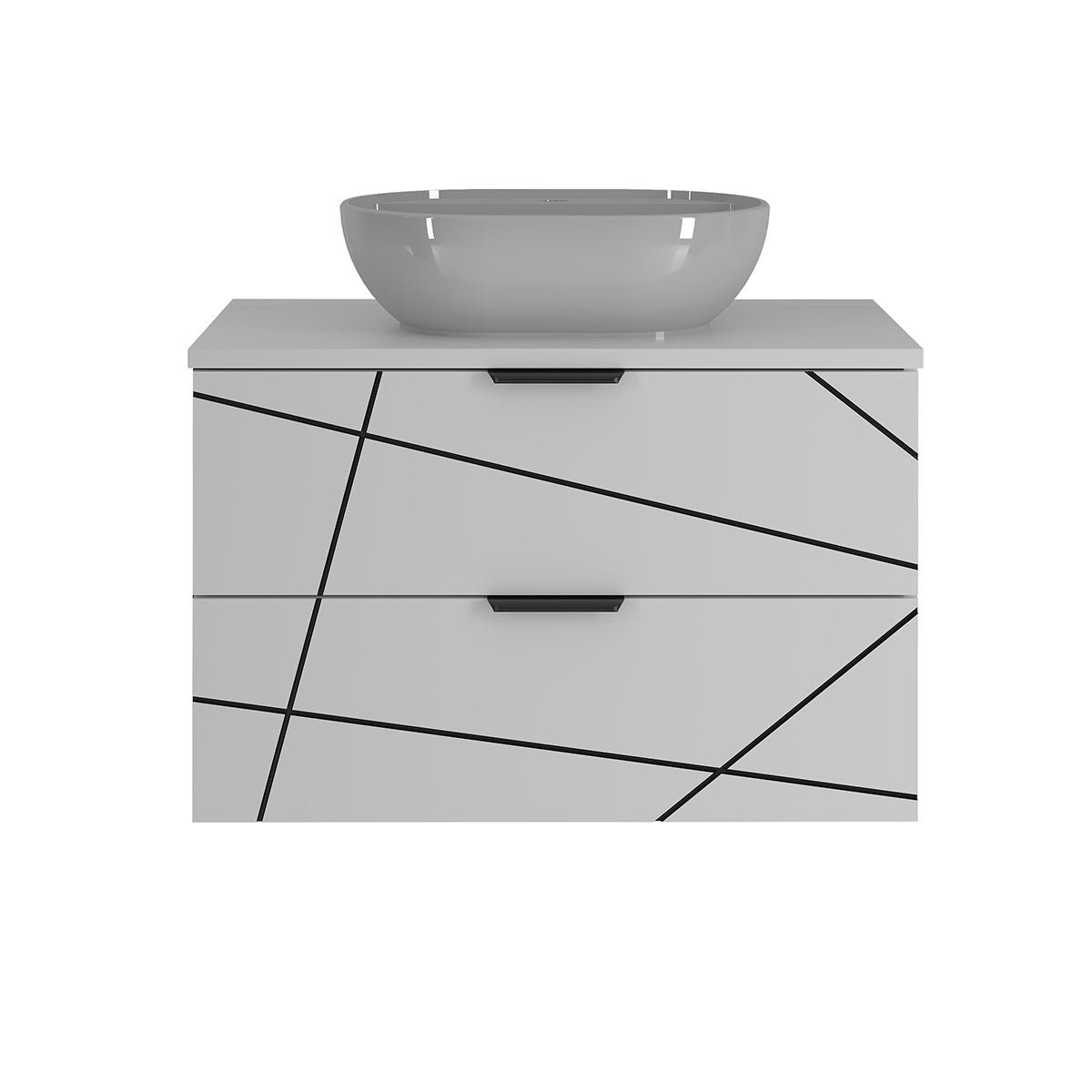 Meuble simple vasque 80cm Teren Blanc - vue 3
