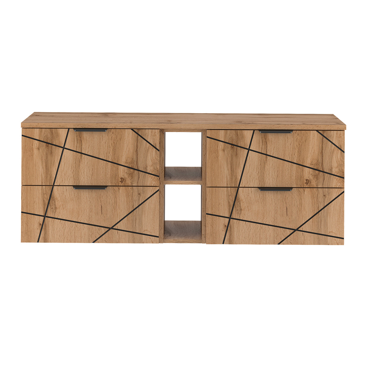 Meuble sous-vasque 140cm 2 niches plan de toilette Teren Bois - vue 2