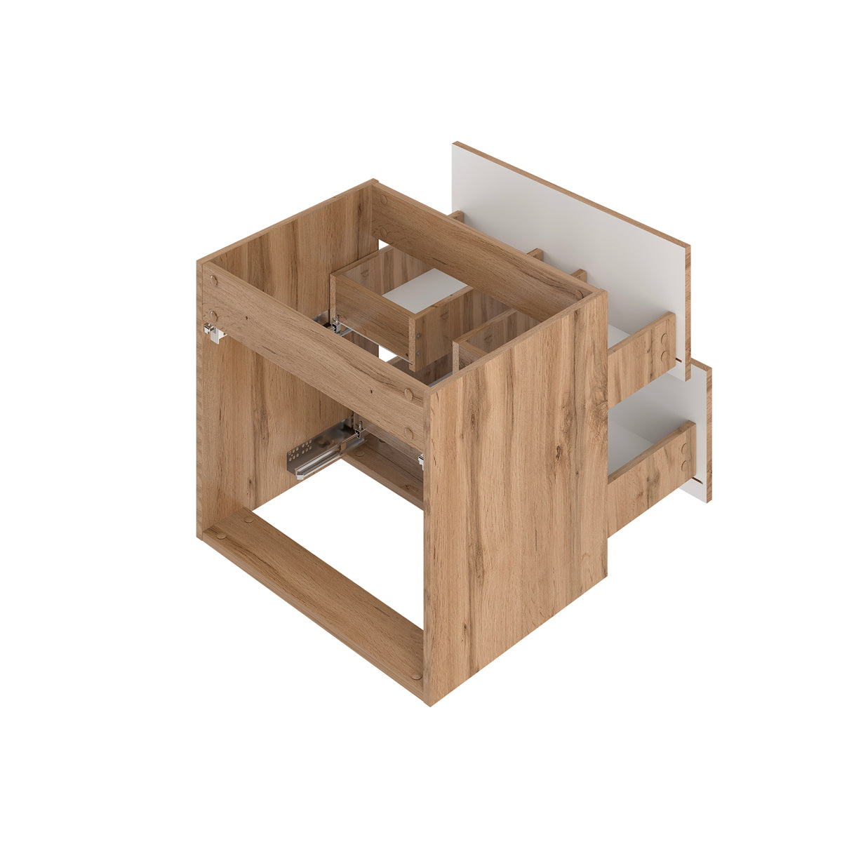 Meuble double vasque 140cm 2 niches Teren Bois - vue 4