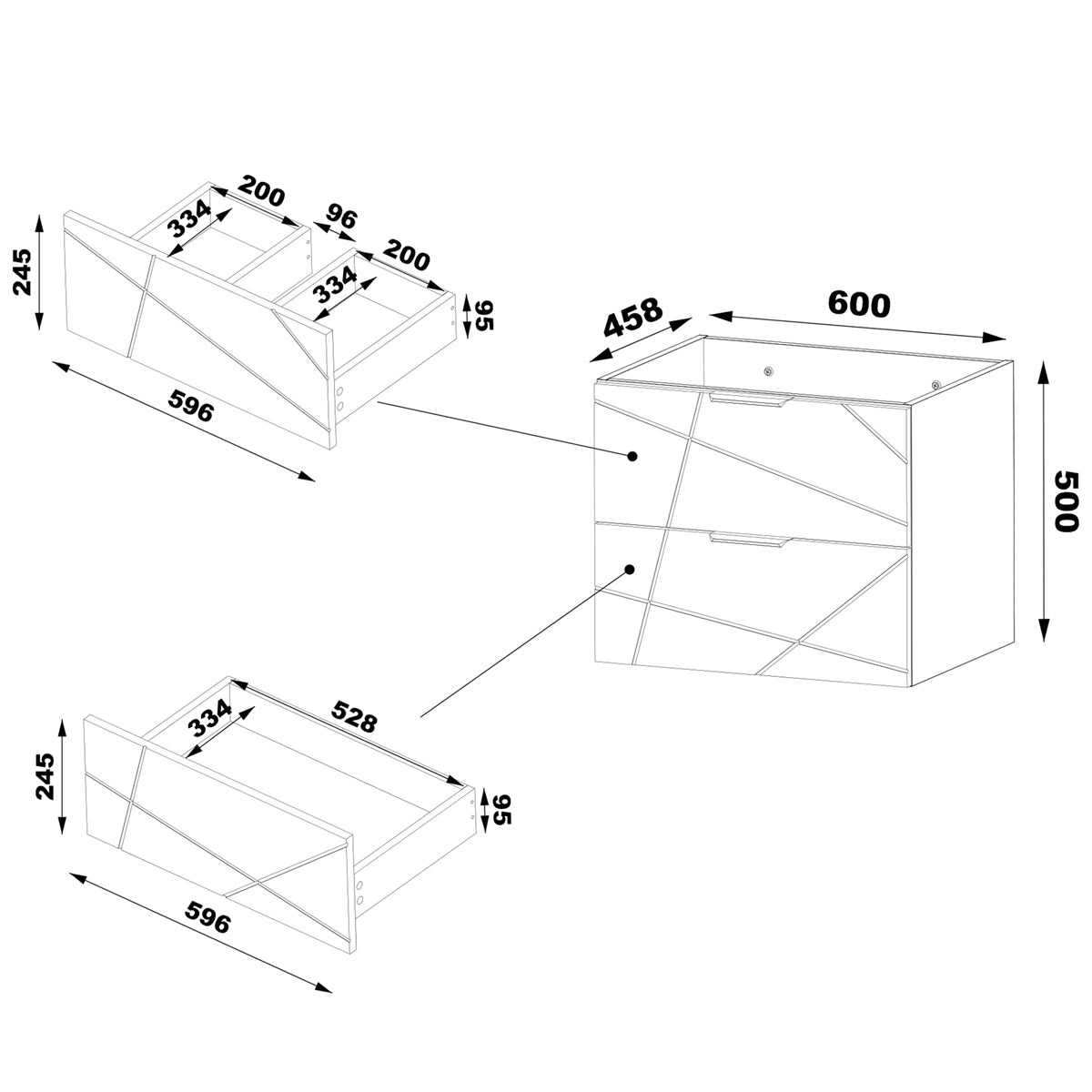 Ensemble meuble double vasque 140cm 2 niches et colonne Teren Bois - vue 8
