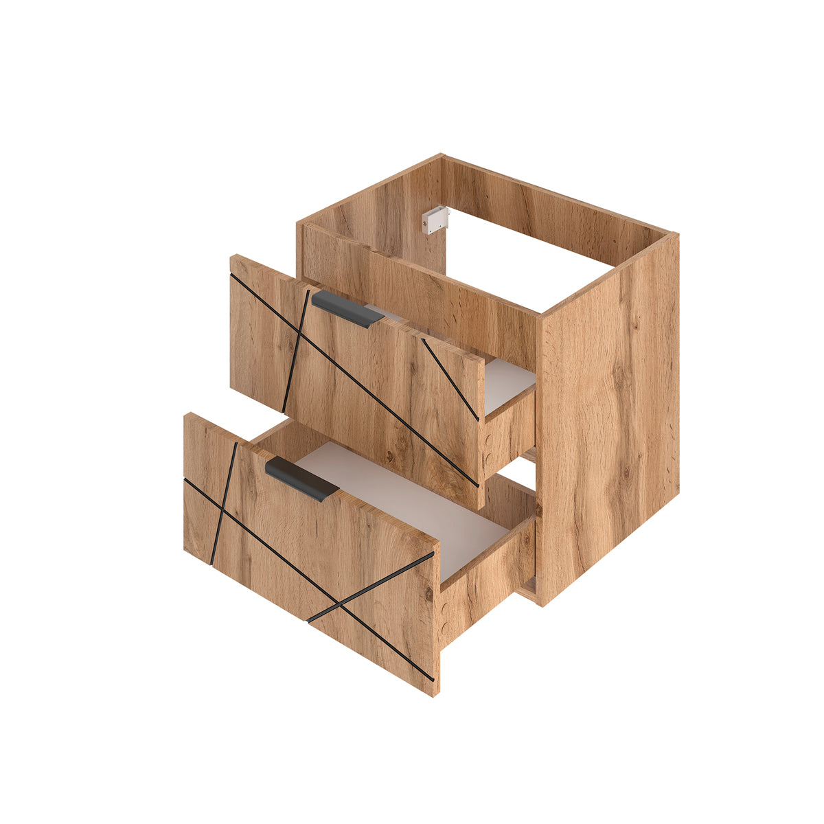 Ensemble meuble simple vasque 60cm et colonne Teren Bois - vue 4