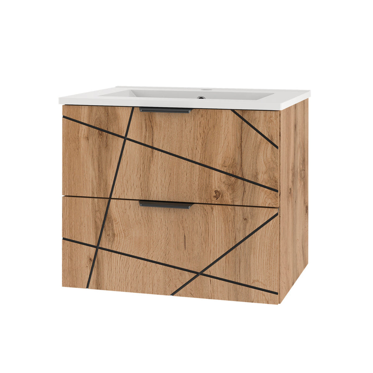 Meuble simple vasque encastrée 60cm Teren Bois