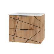 Meuble simple vasque encastrée 60cm Teren Bois