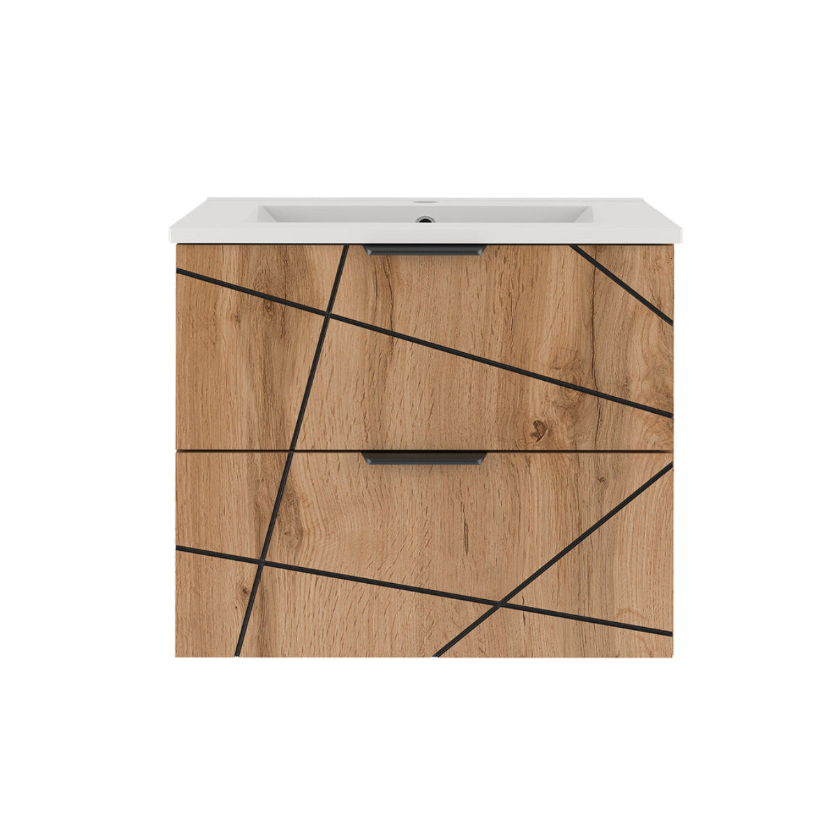 Meuble simple vasque encastrée 60cm Teren Bois - vue 2