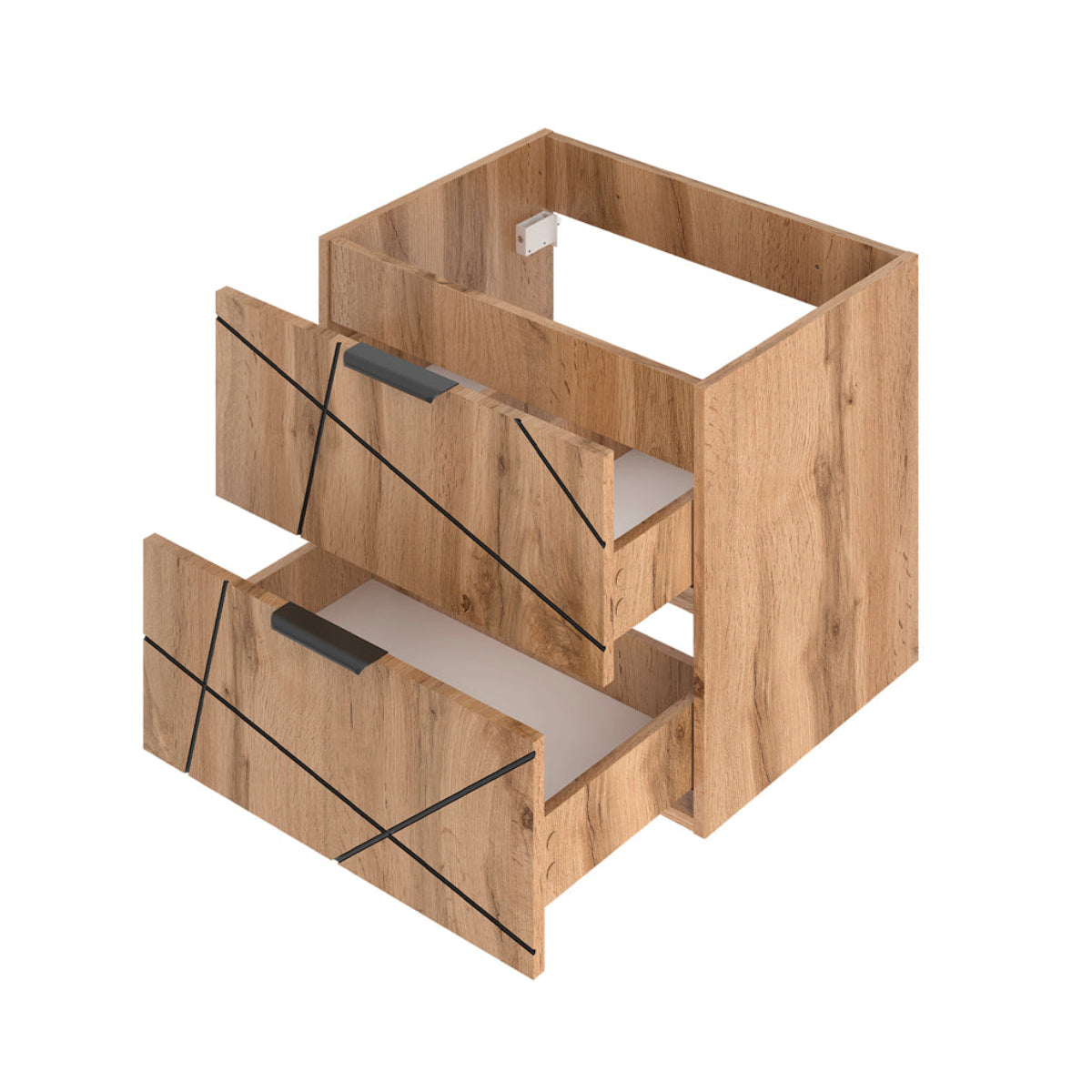 Meuble simple vasque encastrée 60cm Teren Bois - vue 3