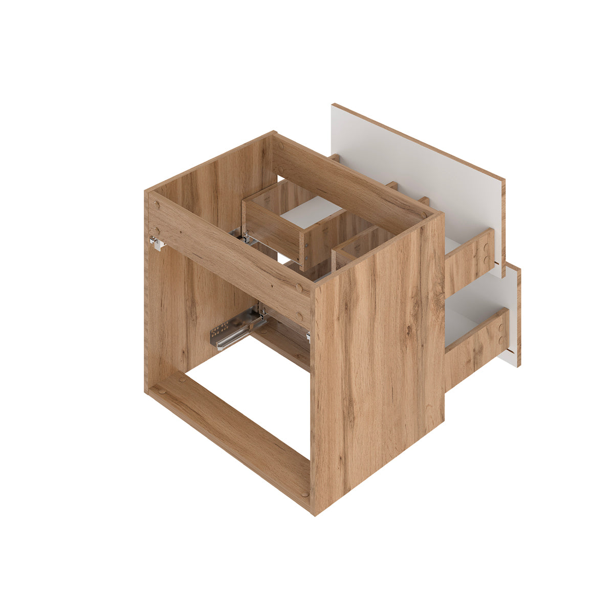 Meuble simple vasque encastrée 60cm Teren Bois - vue 4
