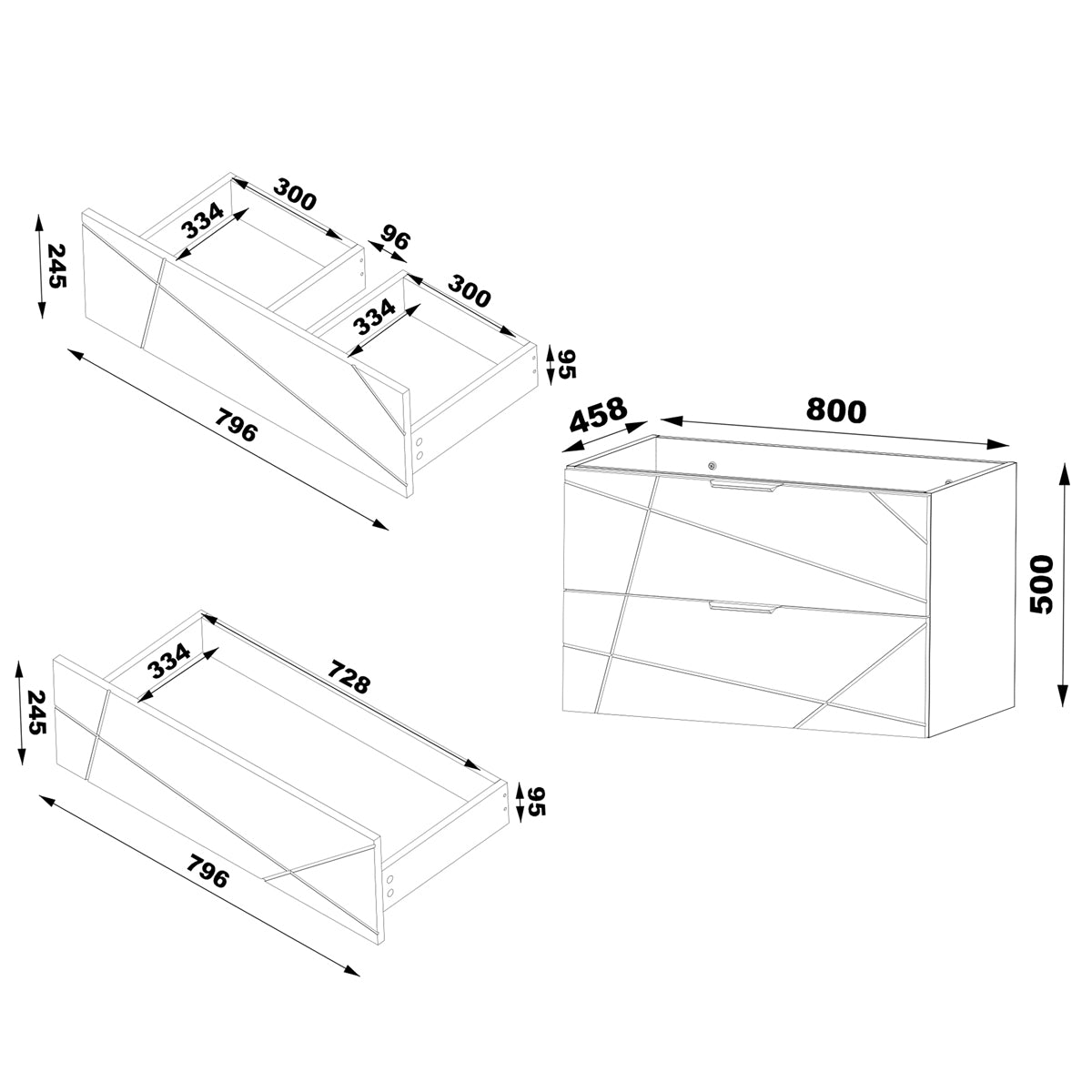 Meuble simple vasque 80cm Teren Bois - vue 8