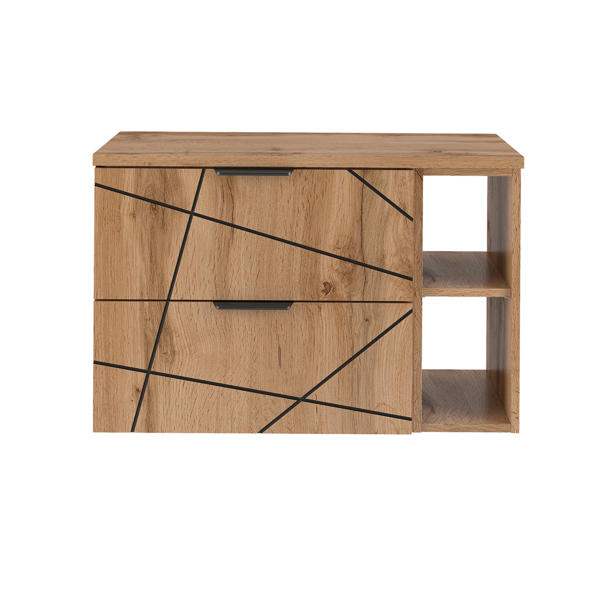 Meuble sous-vasque 80cm 2 niches plan de toilette Teren Bois - vue 2