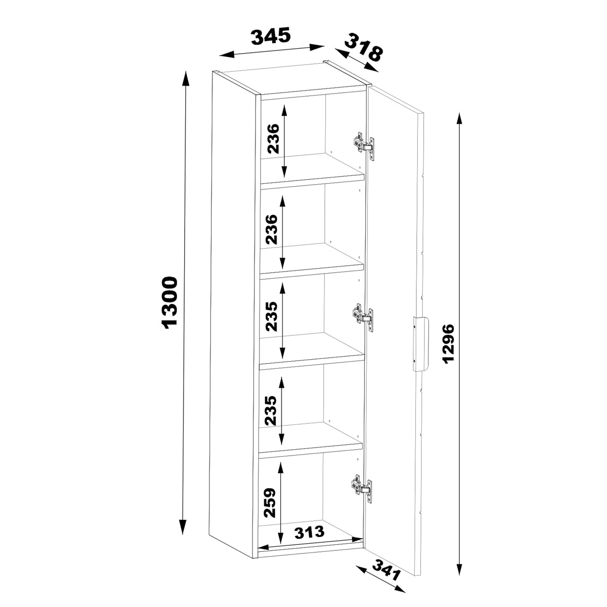 Ensemble meuble simple vasque 80cm et colonne Teren Bois - vue 9