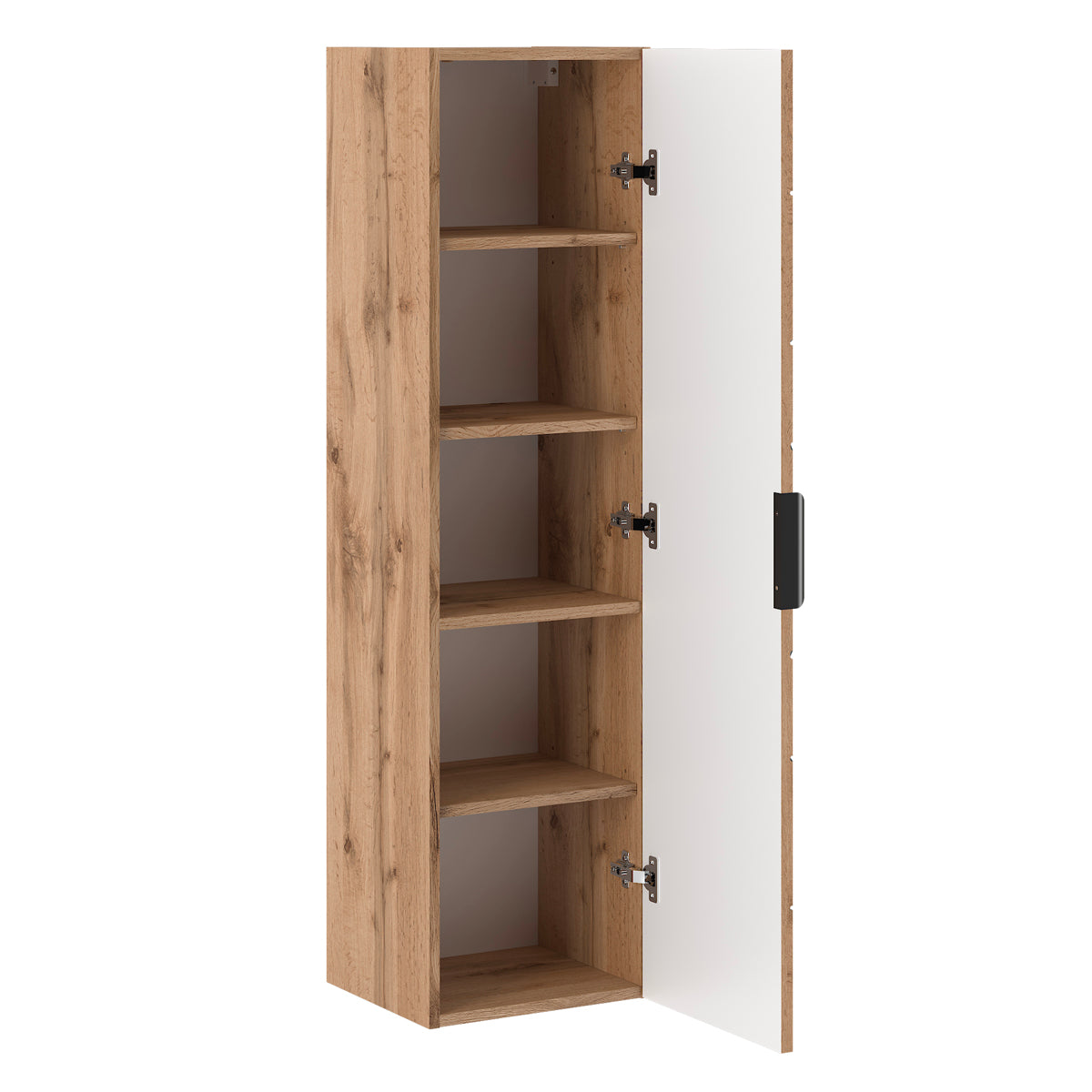 Ensemble meuble double vasque 140cm 2 niches et colonne Teren Bois - vue 5