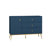 Buffet 1 porte 3 tiroirs Thalia Bleu