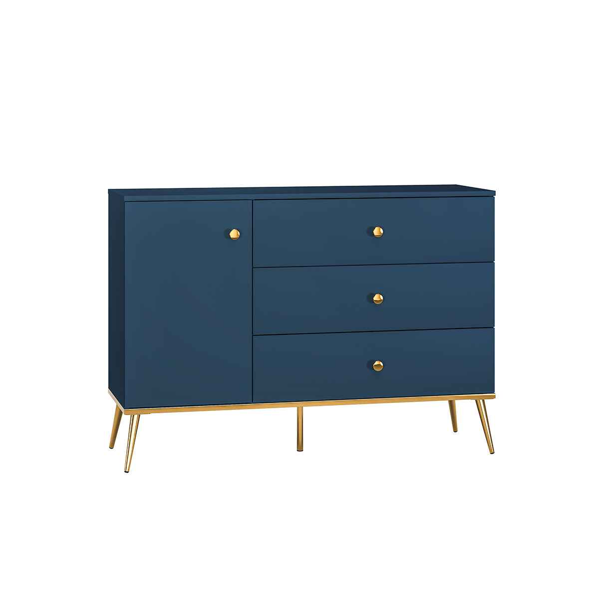 Buffet 1 porte 3 tiroirs Thalia Bleu