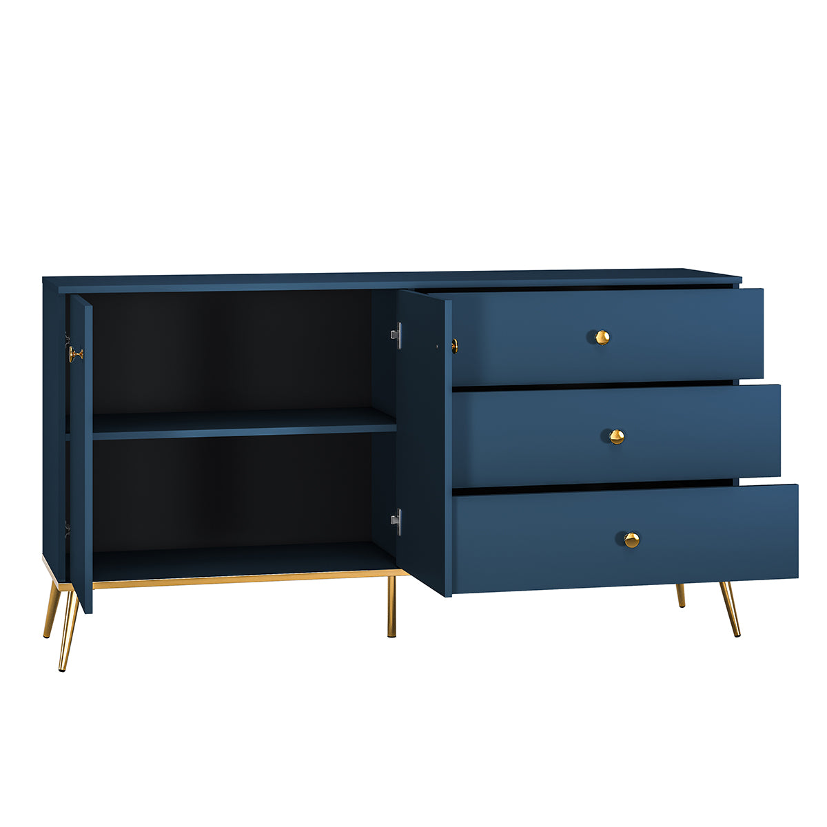Buffet 2 portes 3 tiroirs Thalia Bleu - vue 2