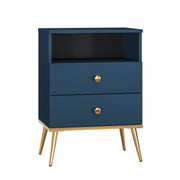 Chevet 2 tiroirs Thalia Bleu