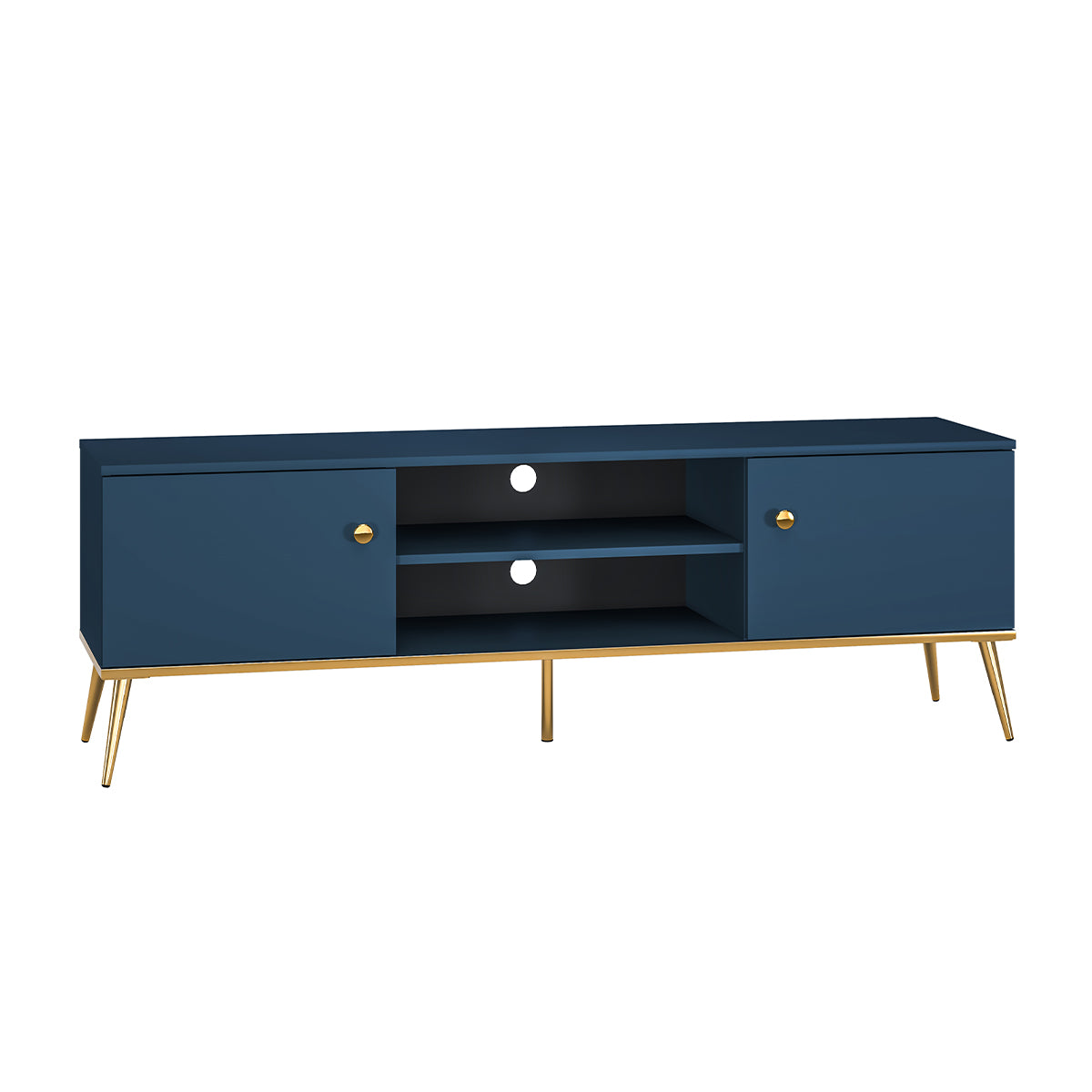 Meuble TV 2 portes 160 cm Thalia Bleu