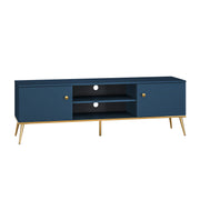 Meuble TV 2 portes 160 cm Thalia Bleu