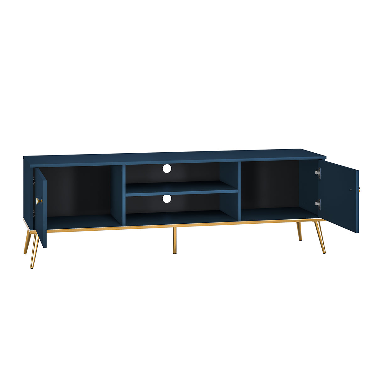 Meuble TV 2 portes 160 cm Thalia Bleu - vue 2