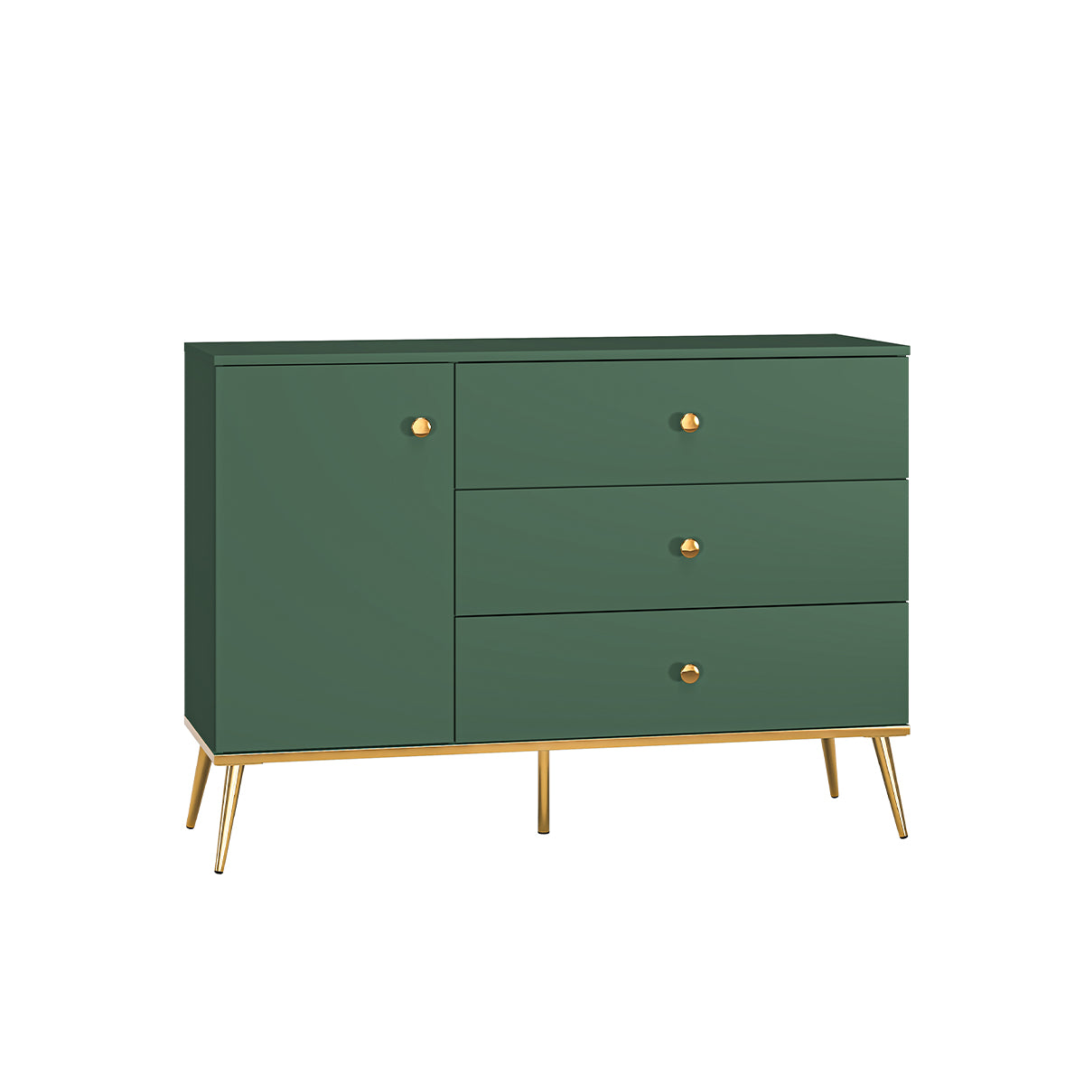 Buffet 1 porte 3 tiroirs Thalia Vert